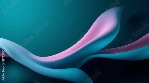 Abstract Flowing Teal And Pink Design