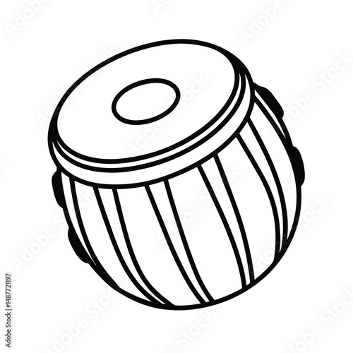 tabla percussion instrument vector outline