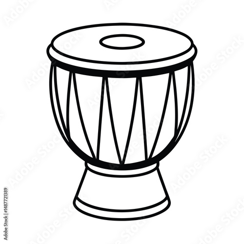 tabla percussion instrument vector outline