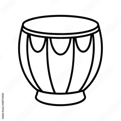 tabla percussion instrument vector outline