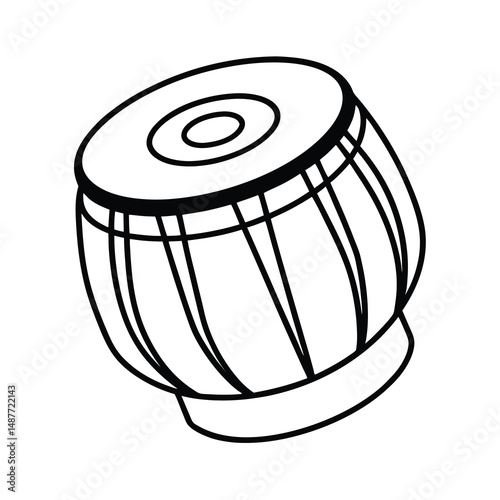 tabla percussion instrument vector outline