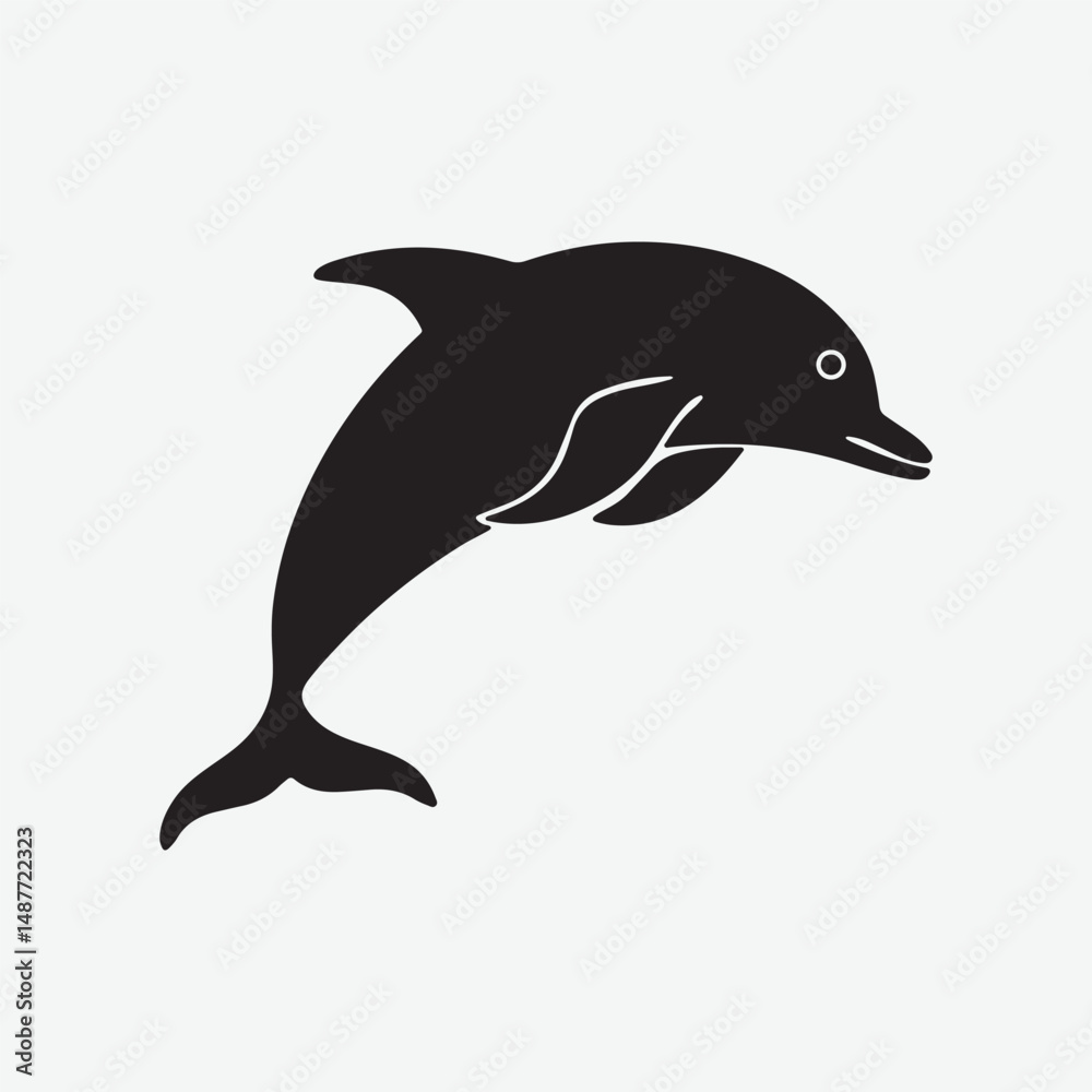 Fototapeta premium High-Quality Dolphin Silhouette Vectors | Elegant and Artistic Dolphin Silhouettes