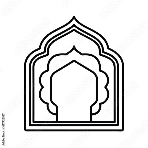vector mughal border outline traditional