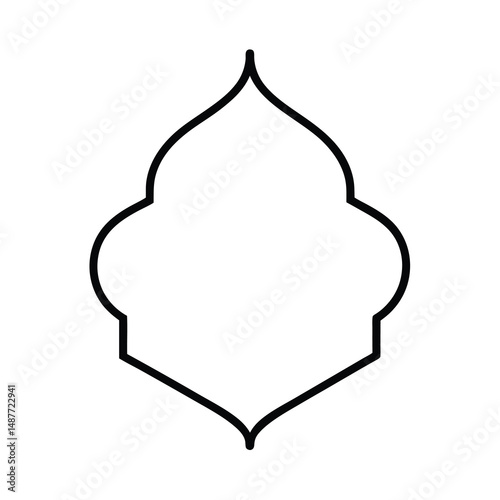 vector mughal border outline traditional