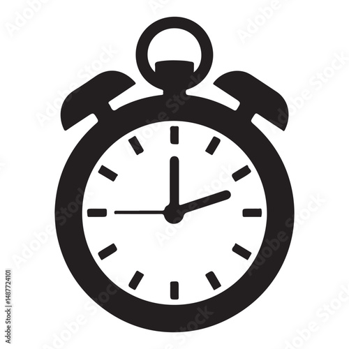 Stop watch timer flat icon vector illustration, Chronometer pictogram, alarm clock icon