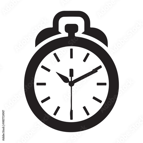 Stop watch timer flat icon vector illustration, Chronometer pictogram, alarm clock icon