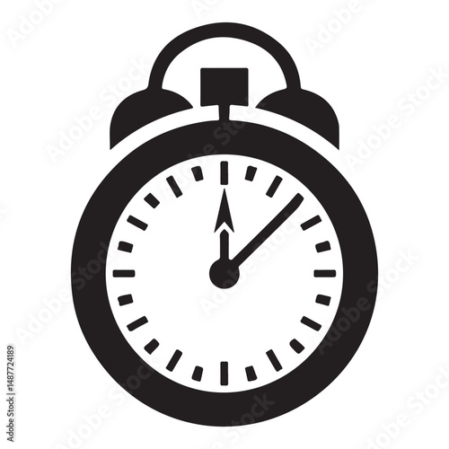 Stop watch timer flat icon vector illustration, Chronometer pictogram, alarm clock icon