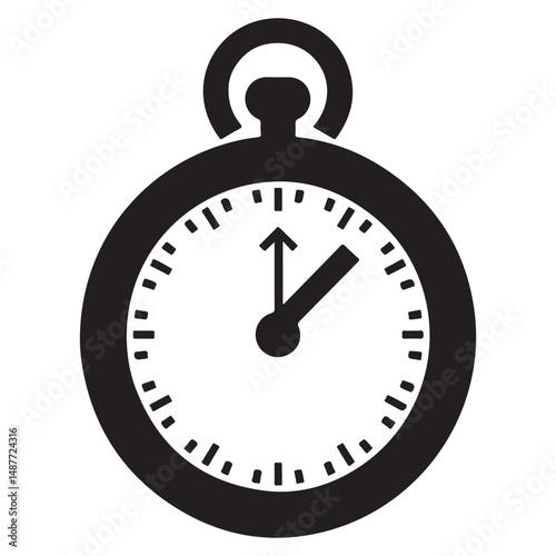 Stop watch timer flat icon vector illustration, Chronometer pictogram, alarm clock icon
