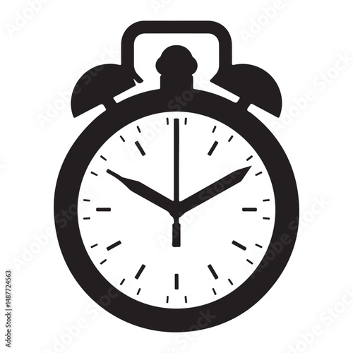 Stop watch timer flat icon vector illustration, Chronometer pictogram, alarm clock icon