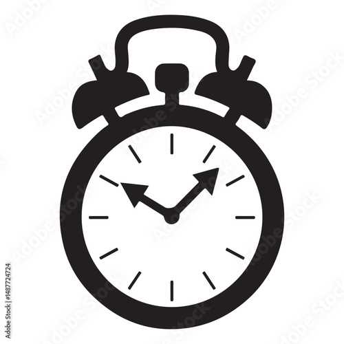 Stop watch timer flat icon vector illustration, Chronometer pictogram, alarm clock icon