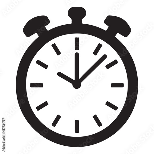 Stop watch timer flat icon vector illustration, Chronometer pictogram, alarm clock icon