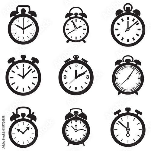 Stop watch timer flat icon vector illustration, Chronometer pictogram, alarm clock icon