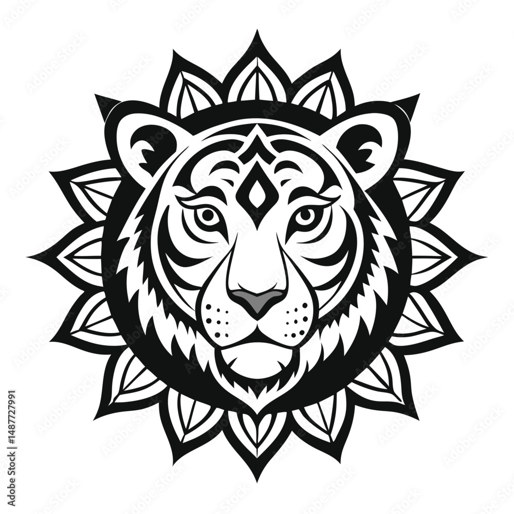 Obraz premium Tiger Mandala Design