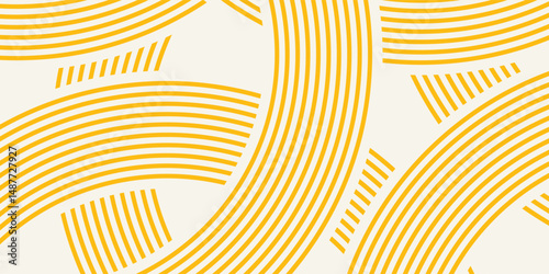 Pasta background, spaghetti abstract geometric pattern. Macaroni yellow poster. Wavy abstract pattern. Pasta vector illustration
