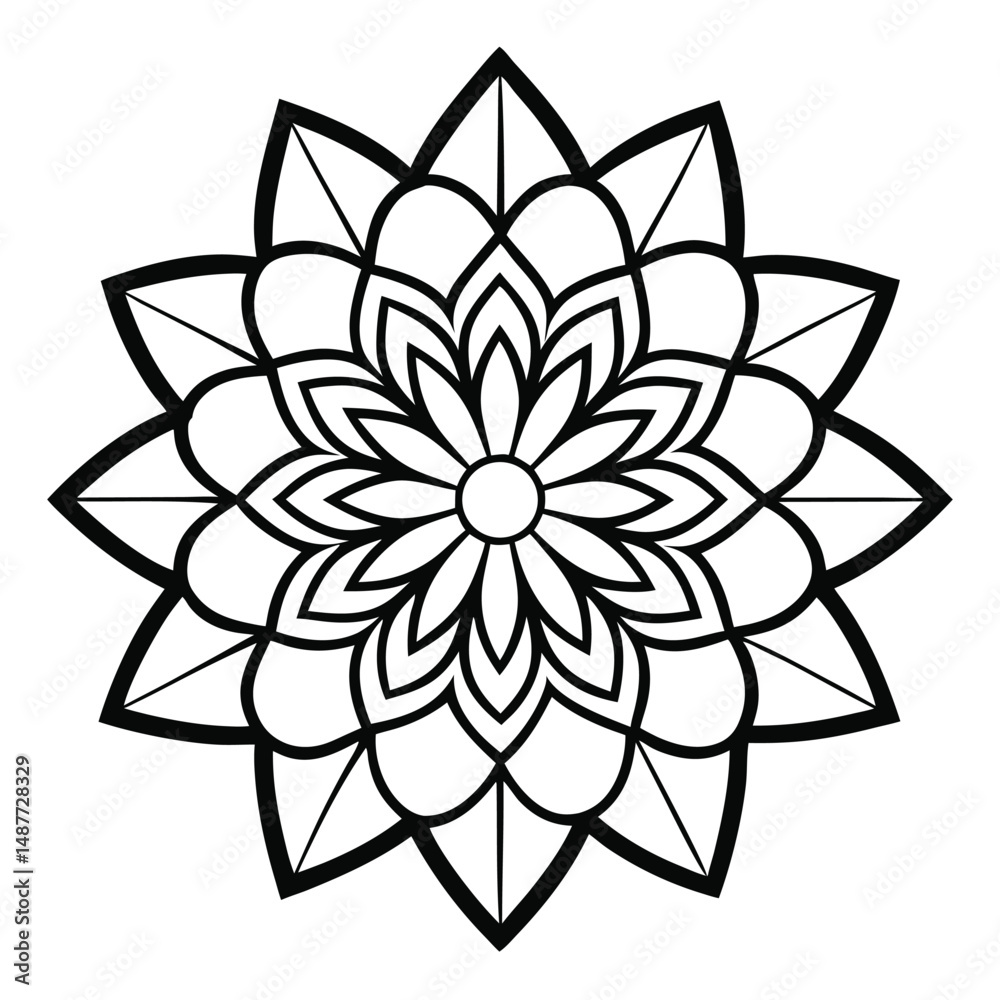 Fototapeta premium Elegant Floral Mandala