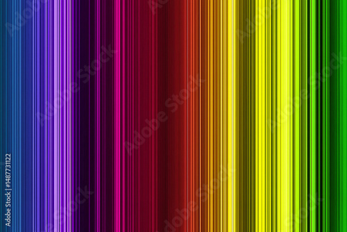 Colorful parallel vertical lines background, vibrant abstract geometric rainbow pattern, colorful illustration for digital media print banner, art design or fashion concept