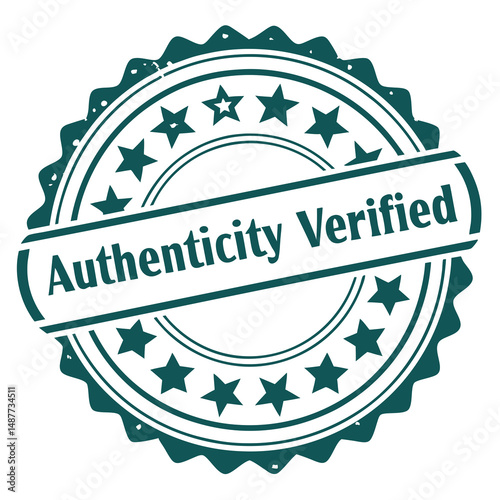 Authenticity verified stamp vector illustration