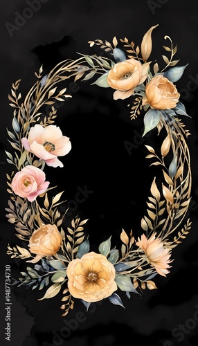 Wallpaper Mural A stunning arrangement of pastel flowers and lush leaves forms a beautiful wreath. Birthday, wedding day, mothers day, congratulations, march 8. Generative AI Torontodigital.ca