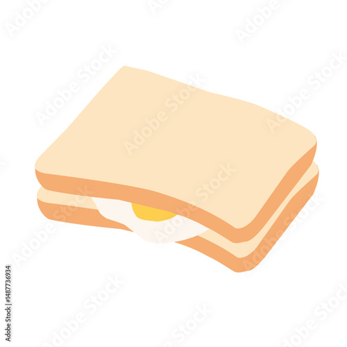 Flat design illustration of bread with various fillings 