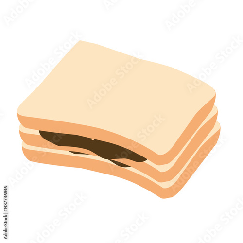 Flat design illustration of bread with various fillings 