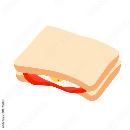 Flat design illustration of bread with various fillings 