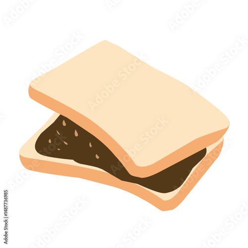 Flat design illustration of bread with various fillings 
