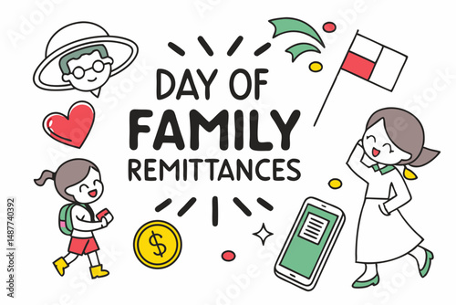 DAY OF FAMILY REMITTANCES vector illustration
