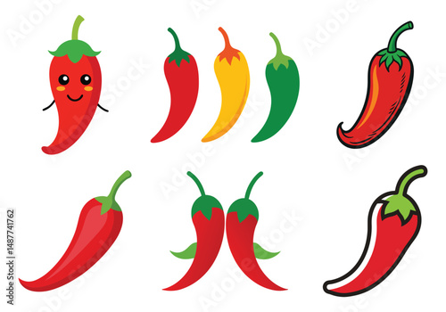  vector illustration of a hot chili pepper with white background