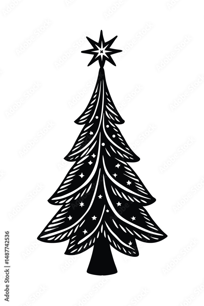 Obraz premium christmas tree vector illustration