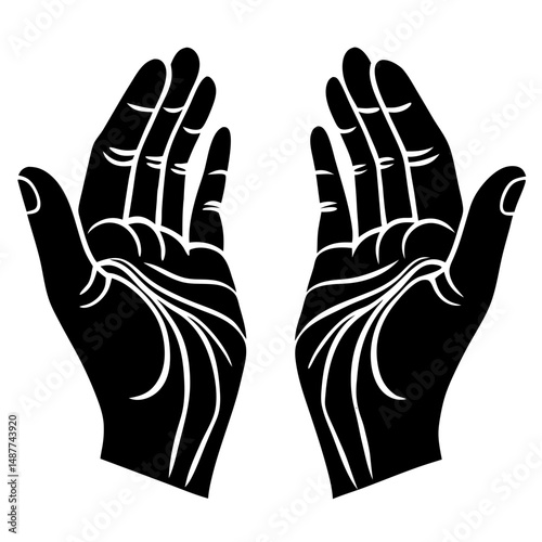 Hands in the air. , hand gestures vector illustration,.