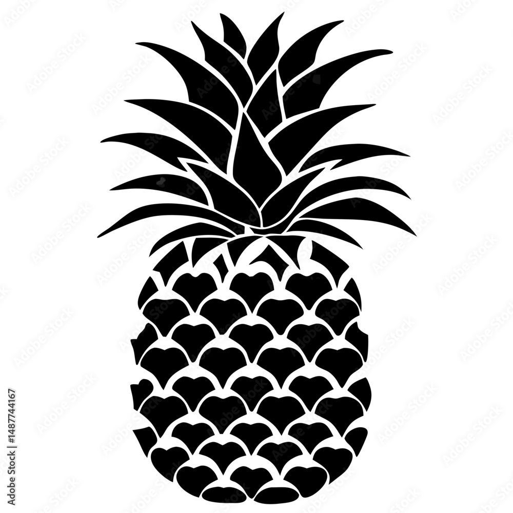 Obraz premium Pineapple, illustration of pineapple, vector illustration of pineapple, pineapple vector illustration, 