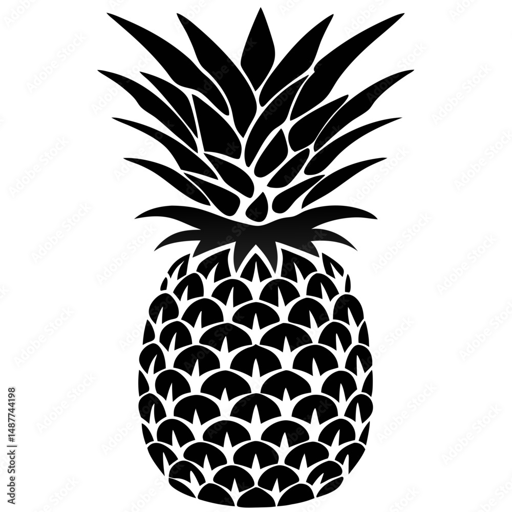 Obraz premium Pineapple, illustration of pineapple, vector illustration of pineapple, pineapple vector illustration, 