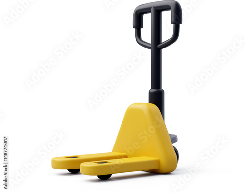 3d Vector Hand pallet truck, Forklift, transportation warehouse, Business and logistic concept.