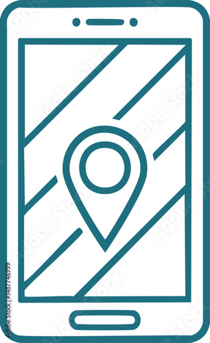 Mobile phone gps navigation app location map