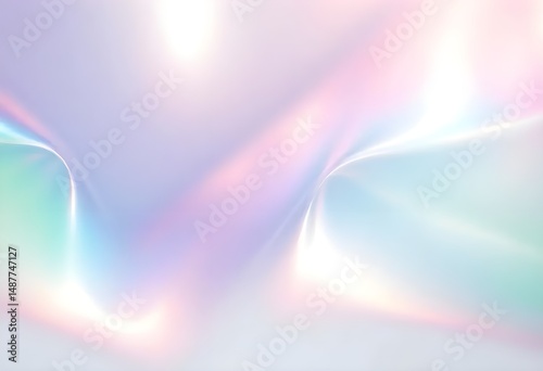 Soft Iridescent Pastel Holographic Background with Rainbow Light Effect