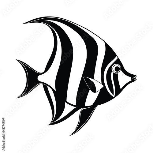 moorish idol line art illustration