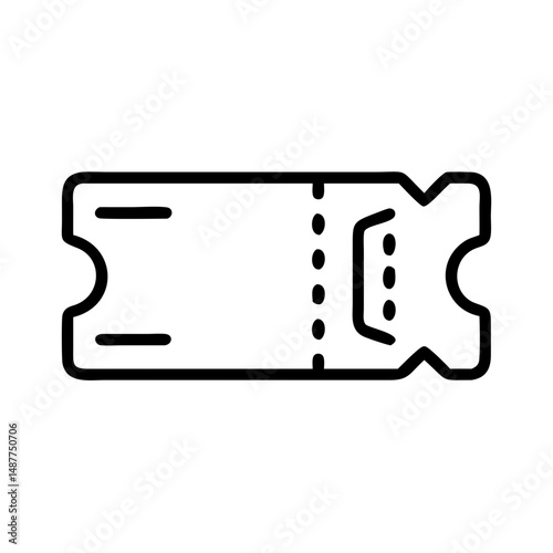 Ticket icon in simple line art style representing travel  