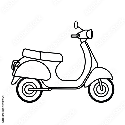 vintage scooter vector illustration