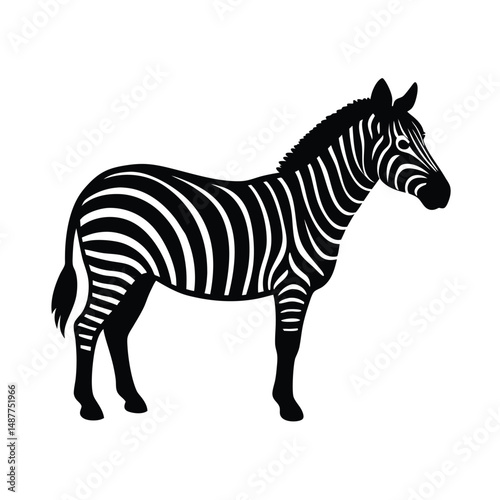 Zebra with rainbow stripes vector silhouette