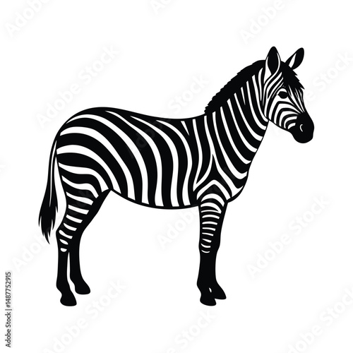 Zebra with rainbow stripes vector silhouette