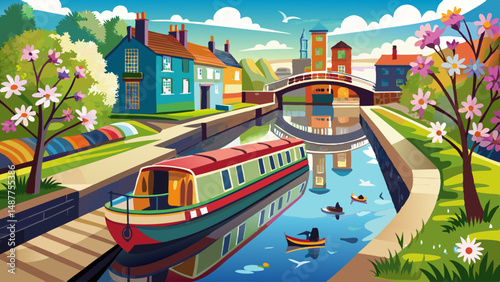 Leeds Liverpool canal in spring