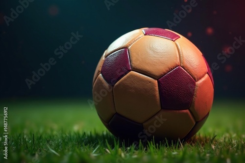 Prolate spheroid leather football, laces visible, game, sport, american football