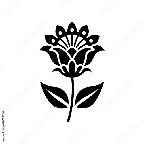 Simple Flower Silhouette – Minimalist Vector Illustration