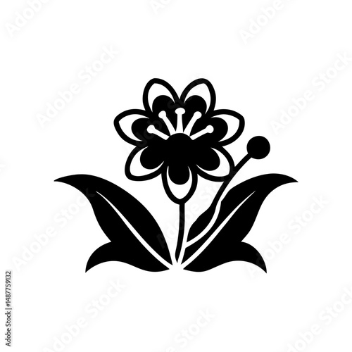 Simple Flower Silhouette – Minimalist Vector Illustration