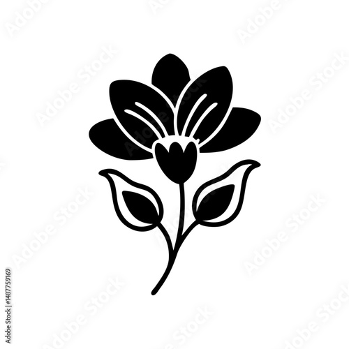 Simple Flower Silhouette – Minimalist Vector Illustration