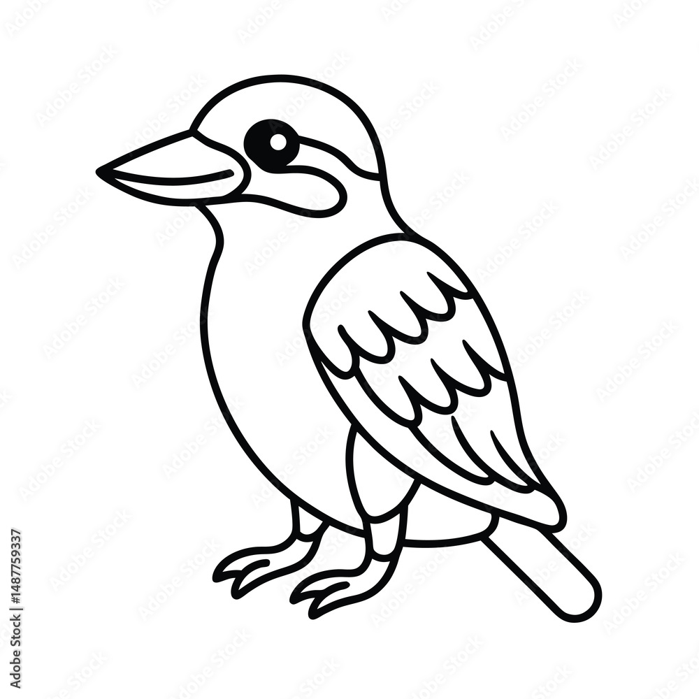 Fototapeta premium australian kookaburra outline drawing