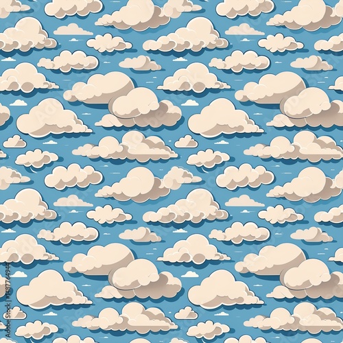 clouds in stylized cartoon forms