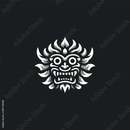 Bali barong mask logo