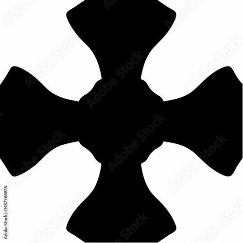 Black silhouette cross symbol illustration