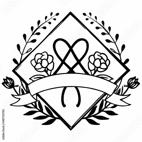 This black vector fleur de lis design showcases a heraldic flower symbol in a vintage style, suitable for tattoo art or an elegant emblem